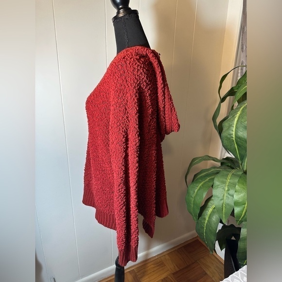 Impressions Burgundy Hooded Popcorn Knit Tunic, Women’s Size S/M - Picture 4 of 11